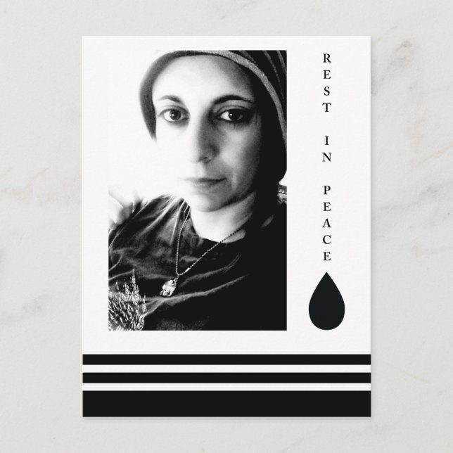 rest in peace tear drop postcard (Front)