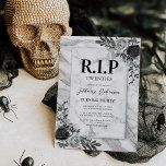 Rest in Peace Twenties 30th Birthday Party Invitation<br><div class="desc">Funny 30th birthday party invitations featuring a silver gray tombstone,  rustic funeral style watercolor florals,  and a elegant birthday celebration text template that is easy to personalize.</div>