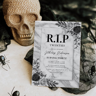 Rest in Peace Twenties 30th Birthday Party Invitation