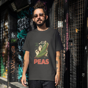 Rest in Peas Creepy Veggie Halloween Food Pun Tri-Blend Shirt