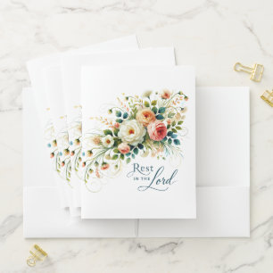 Rest in the Lord floral Pocket Folder