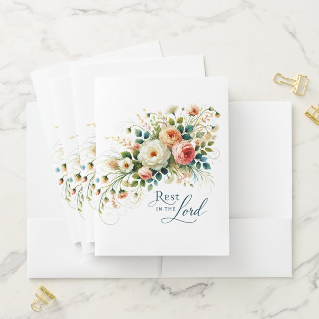 Rest in the Lord floral Pocket Folder (In Situ)