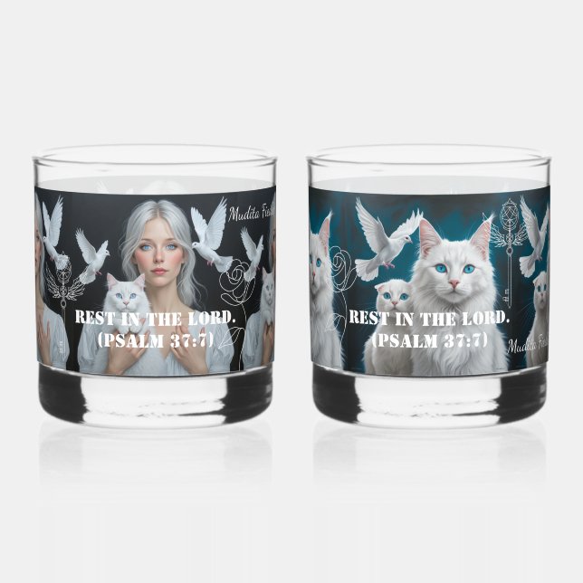 Rest in the Lord. (Psalm 37:7) Whiskey Glass (Front)