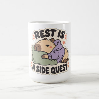 Rest Is a Side Quest Cozy Capybara Coffee Mug