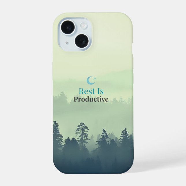 Rest Is Productive – Minimal Motivational iPhone C 15 Case (Back)