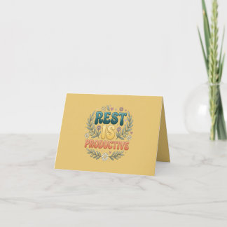 Rest Is Productive | Self Care & Slow Living Inspi Thank You Card