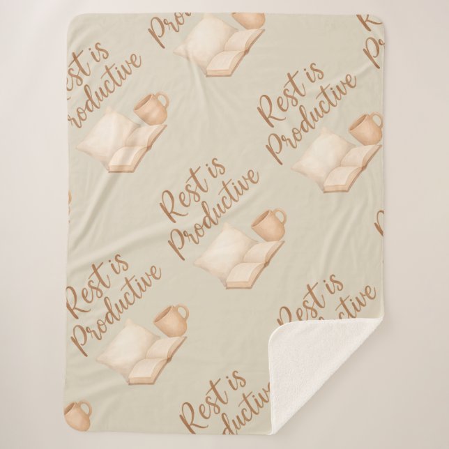 Rest is Productive  Sherpa Blanket (Front)