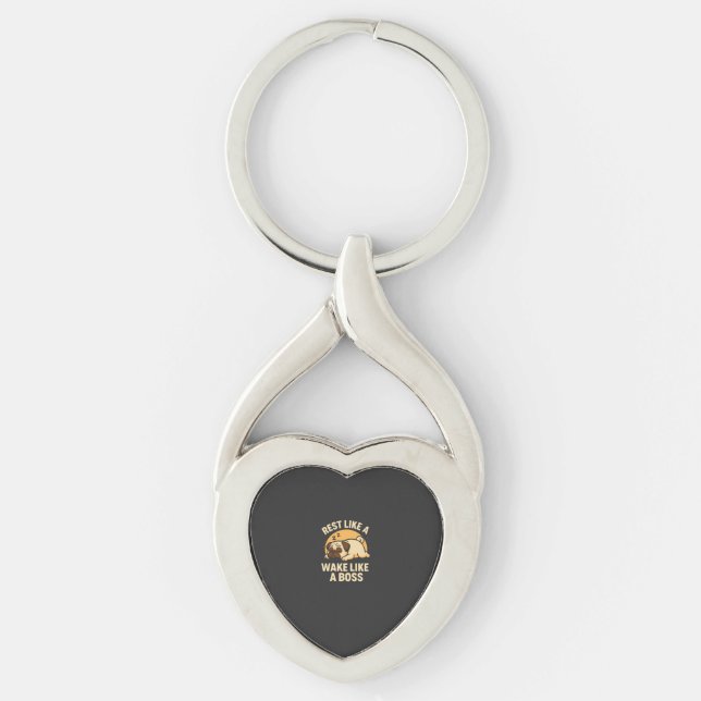 Rest Like A Pug - Wake Like A Boos Keychain (Front)