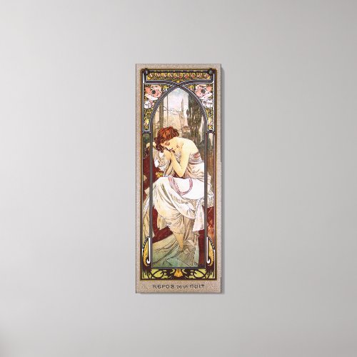 Rest Of The Night by Alphonse Mucha Canvas Print