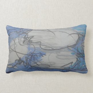 Rest on a pillow with a cloud filled sky design.