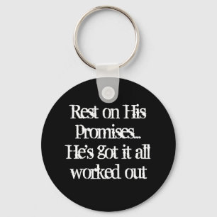 "REST ON HIS PROMISES" KEYCHAIN