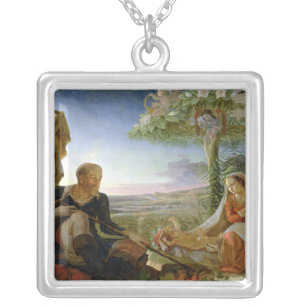 Rest on the Flight into Egypt, 1805-6 Silver Plated Necklace