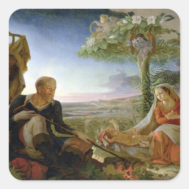 Rest on the Flight into Egypt, 1805-6 Square Sticker (Front)