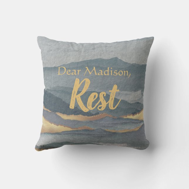 Rest Scripture Throw Pillow (Back)
