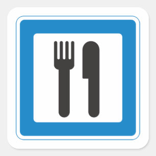 Rest Stop Sign Knife And Fork Stickers