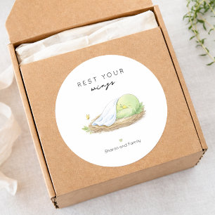 Rest Your Wings Personalized Cancer Support Classic Round Sticker