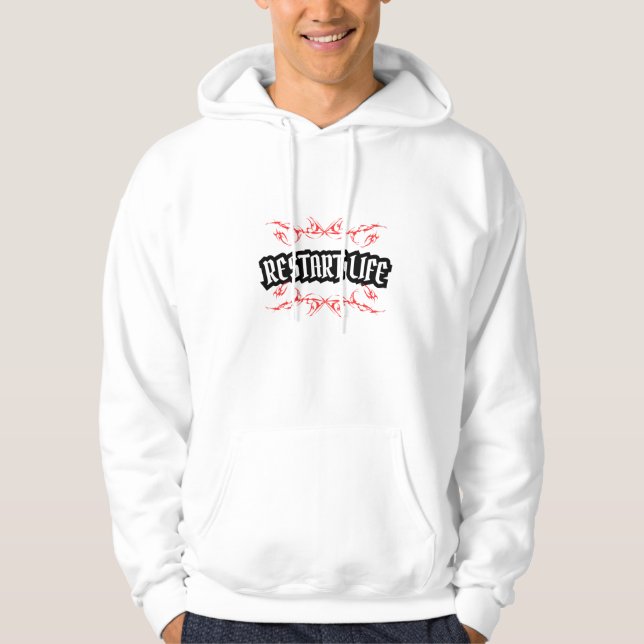 Restart Life Motivational  Hoodie (Front)