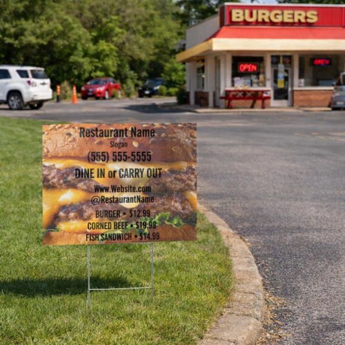 Restaurant Advertising – Burger & Sandwich Menu Sign