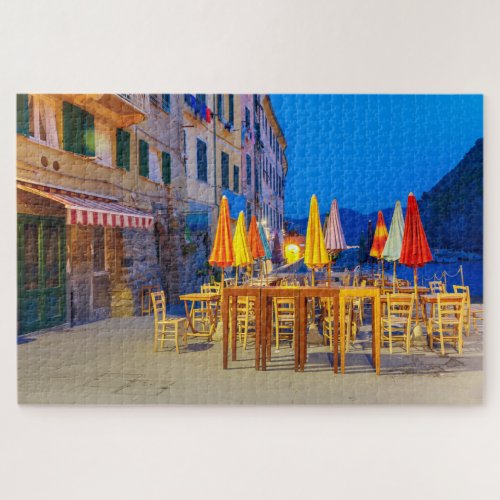 Restaurant At Night Vernazza Cinque Terre Italy Jigsaw Puzzle