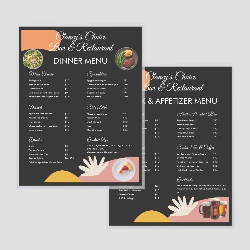 Restaurant & Bar Black Peach Laminated Template