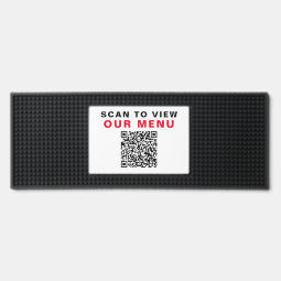 Restaurant Bar Menu QR Code Bar Mat | Zazzle