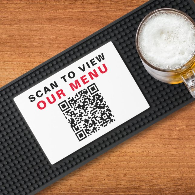 Restaurant Bar Menu QR Code Bar Mat (Creator Uploaded)