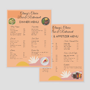 Restaurant & Bar Pastel Peach Laminated Template