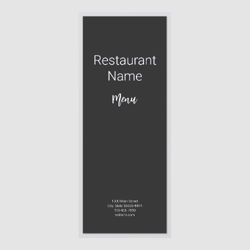 Restaurant Black and White Menu