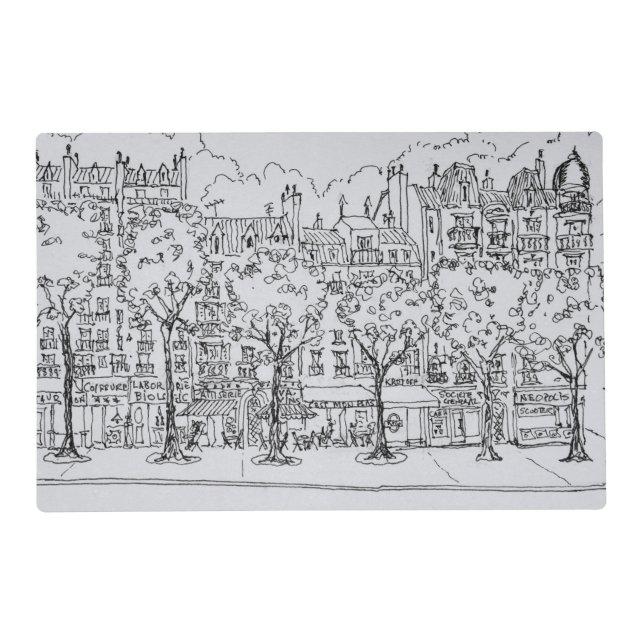 Restaurant Boulevard Montparnasse | Paris, France Placemat (Front)