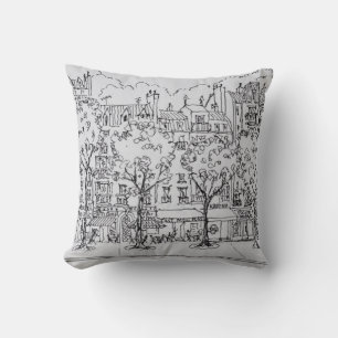 Restaurant Boulevard Montparnasse Paris, France Throw Pillow