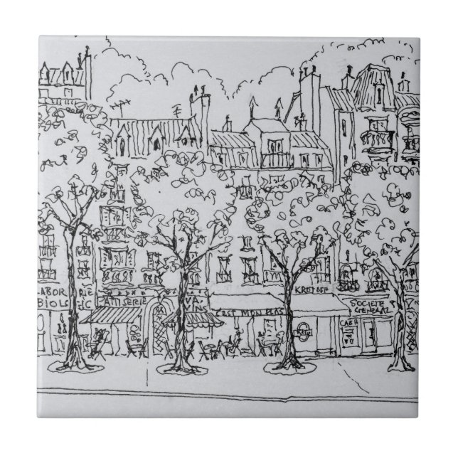 Restaurant Boulevard Montparnasse | Paris, France Tile (Front)