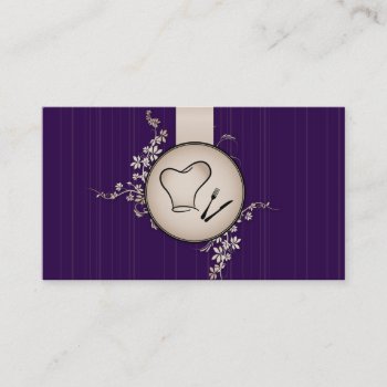 Restaurant Business Card - Chef Hat & Leaves by OLPamPam at Zazzle
