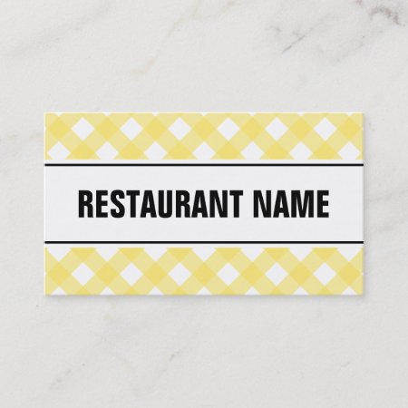 Restaurant Business Card Template | Yellow Plaid