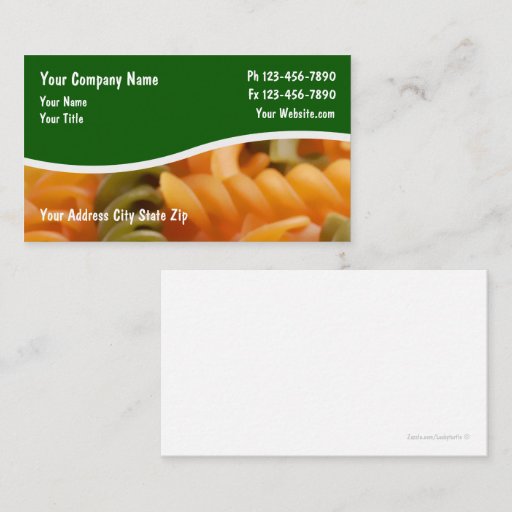 Customizable Restaurant Business Cards