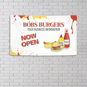 Restaurant Business Open Hamburger Sign