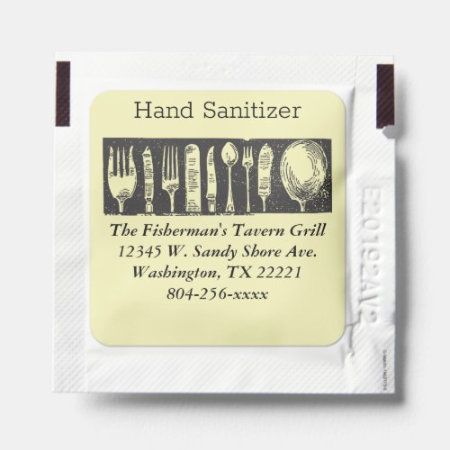 Restaurant Business Wipes Fork Knife Spoon Utensil Hand Sanitizer Packet