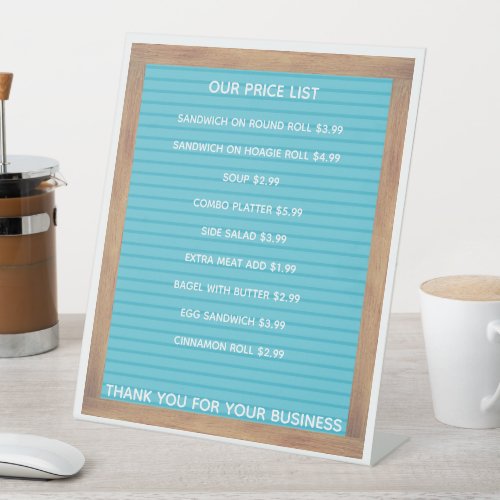 Restaurant Cafe Coffee Shop Store Price List Pedes Pedestal Sign