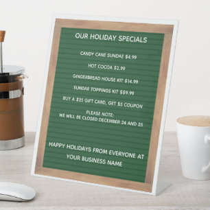 Restaurant Cafe Coffee Shop Store Price List Pedestal Sign