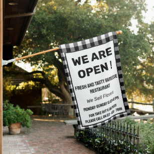  Restaurant Cafe Coffee We are Open  House Flag