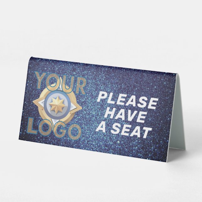 Restaurant Cafe Custom Business Logo Professional  Table Tent (Back)