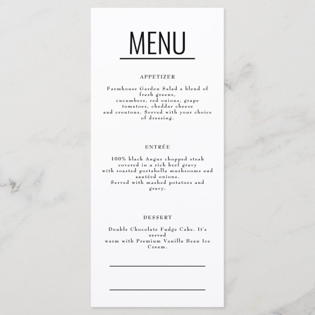 Restaurant Cafe Lounge Menu (Front)