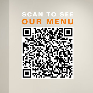 Restaurant Cafe Menu QR Code Window Cling