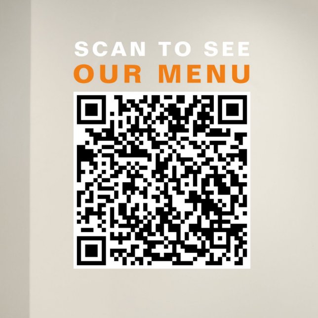 Restaurant Cafe Menu QR Code Window Cling (Restaurant Cafe Menu QR Code Window Cling)