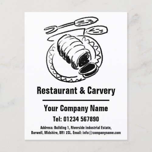 Restaurant  Carvery Cartoon Design Flyer
