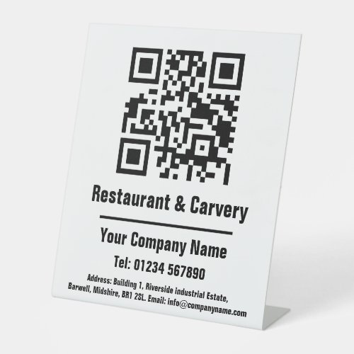 Restaurant  Carvery QR Code Design Pedestal Sign