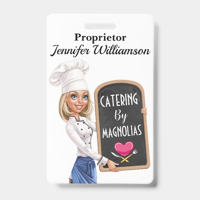 Restaurant - Catering Lanyard Badge  (Front)