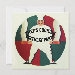 RESTAURANT CHEF COOKING BIRTHDAY PARTY INVITATION