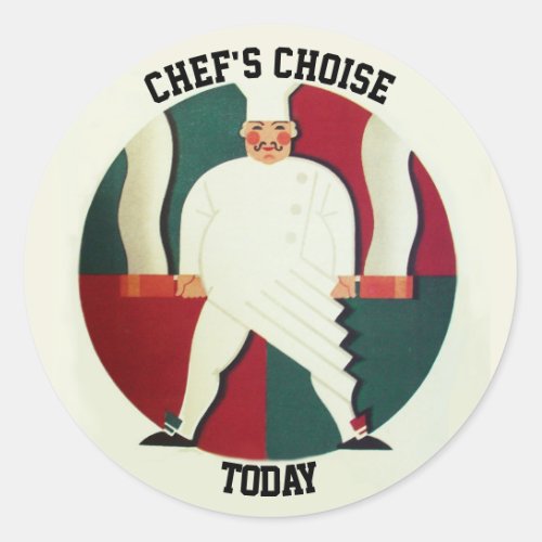 RESTAURANT CHEF COOKING FOODCATERING CLASSIC ROUND STICKER