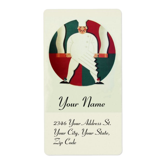 RESTAURANT CHEF COOKING PARTY Culinary Label (Front)