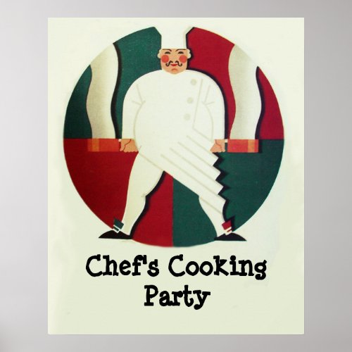 RESTAURANT CHEFS COOKING PARTY Culinary Poster